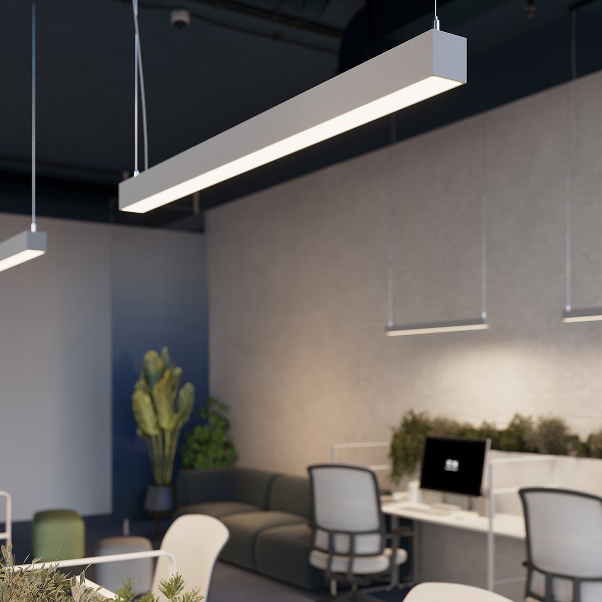 Suspension Aluminium Gris LED 1 Pinne gris, EDEN