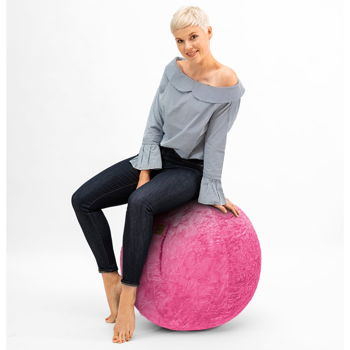 Balle d'assiste SITTING BALL FLUFFY rose, SITTING POINT