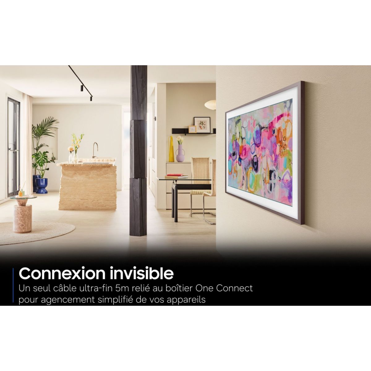 TV QLED The Frame TQ65LS03HA (2026) 65" (163 cm) 4K - Mode art (effet tableau), boîtier déporté, anti-reflet couleur unique, SAMSUNG