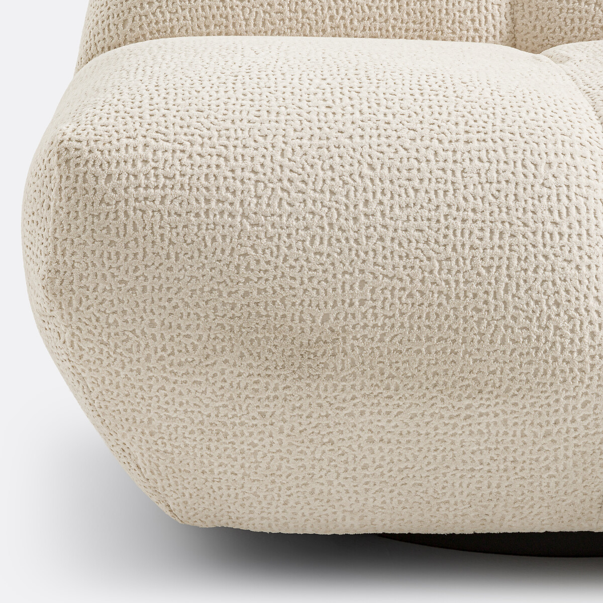 Fauteuil pivotant, tissu relief, Nuria ecru, LA REDOUTE INTERIEURS