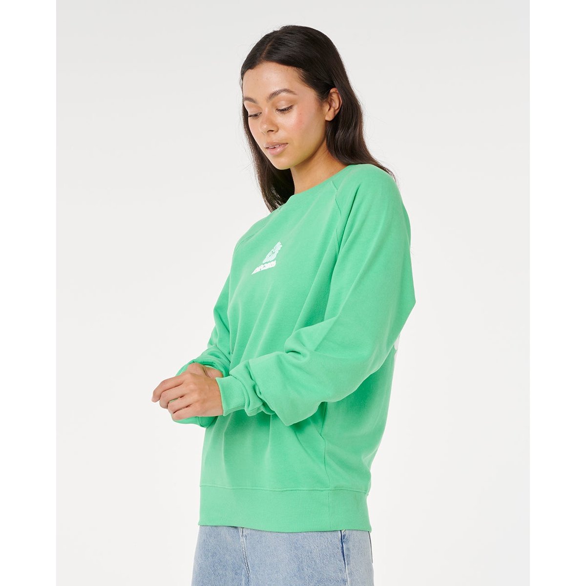 Sweat LUXE SURF RAGLAN RELAXED CREW vert irlandais, RIP CURL