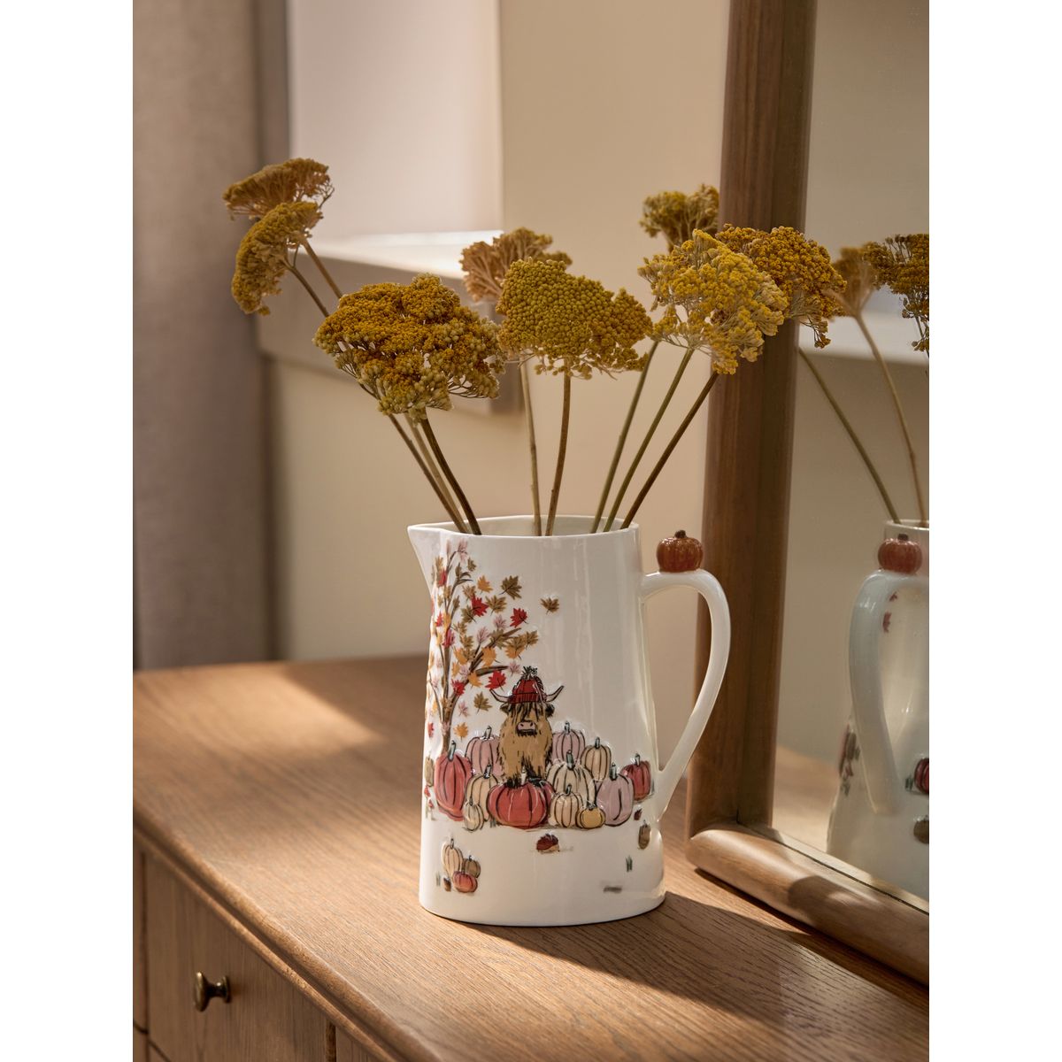 Vase effet cruche en céramique vache hamish orange, NEXT