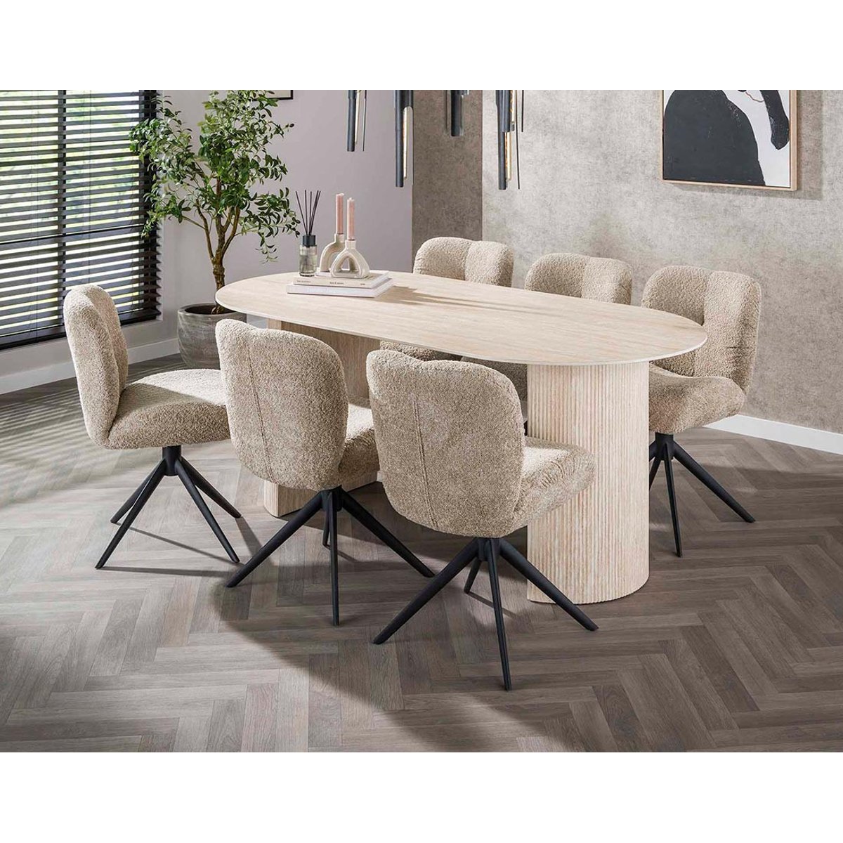 Table à manger 180x90 cm - MAEVA beige, BEST MOBILIER