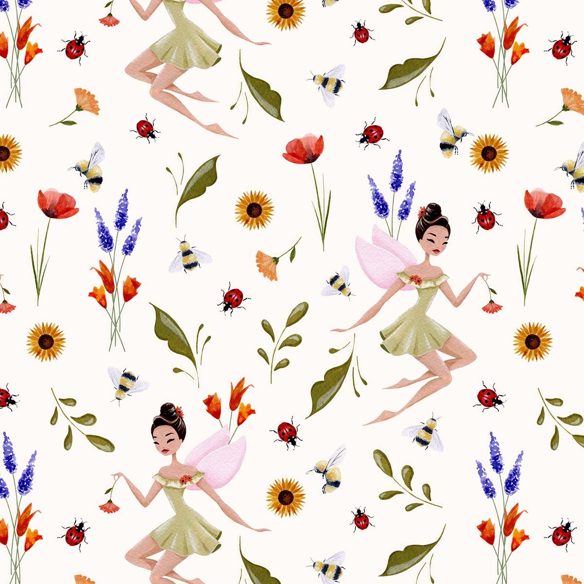 Papier peint fée clochette intissé, HEXOA