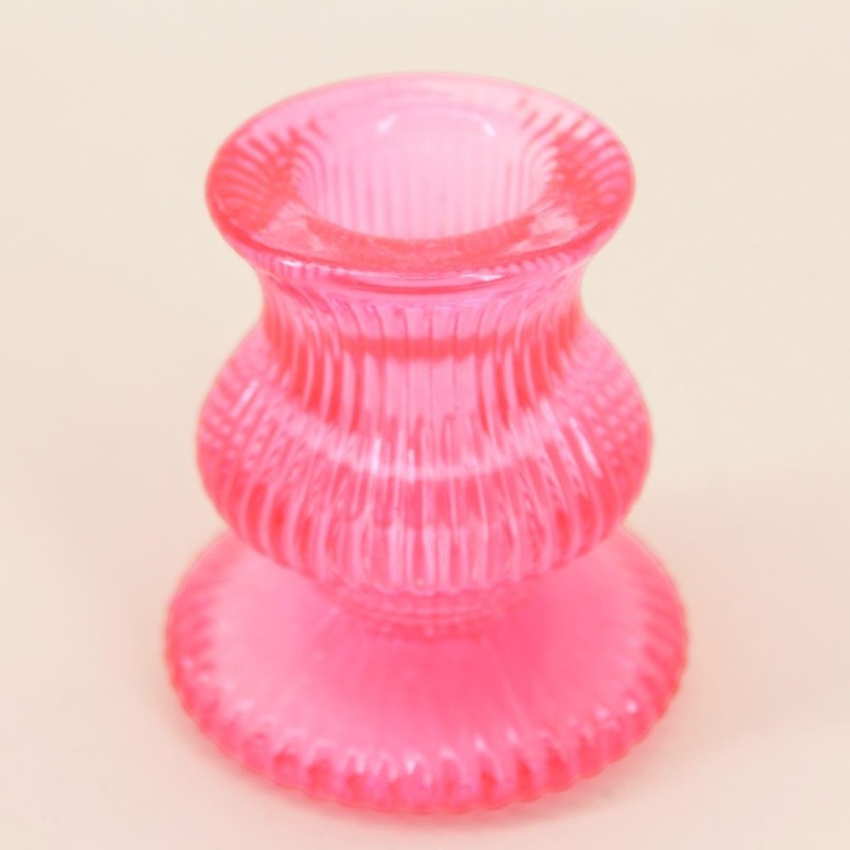 Set de 5 bougeoirs en verre assortis rose, HASHTAG DECO