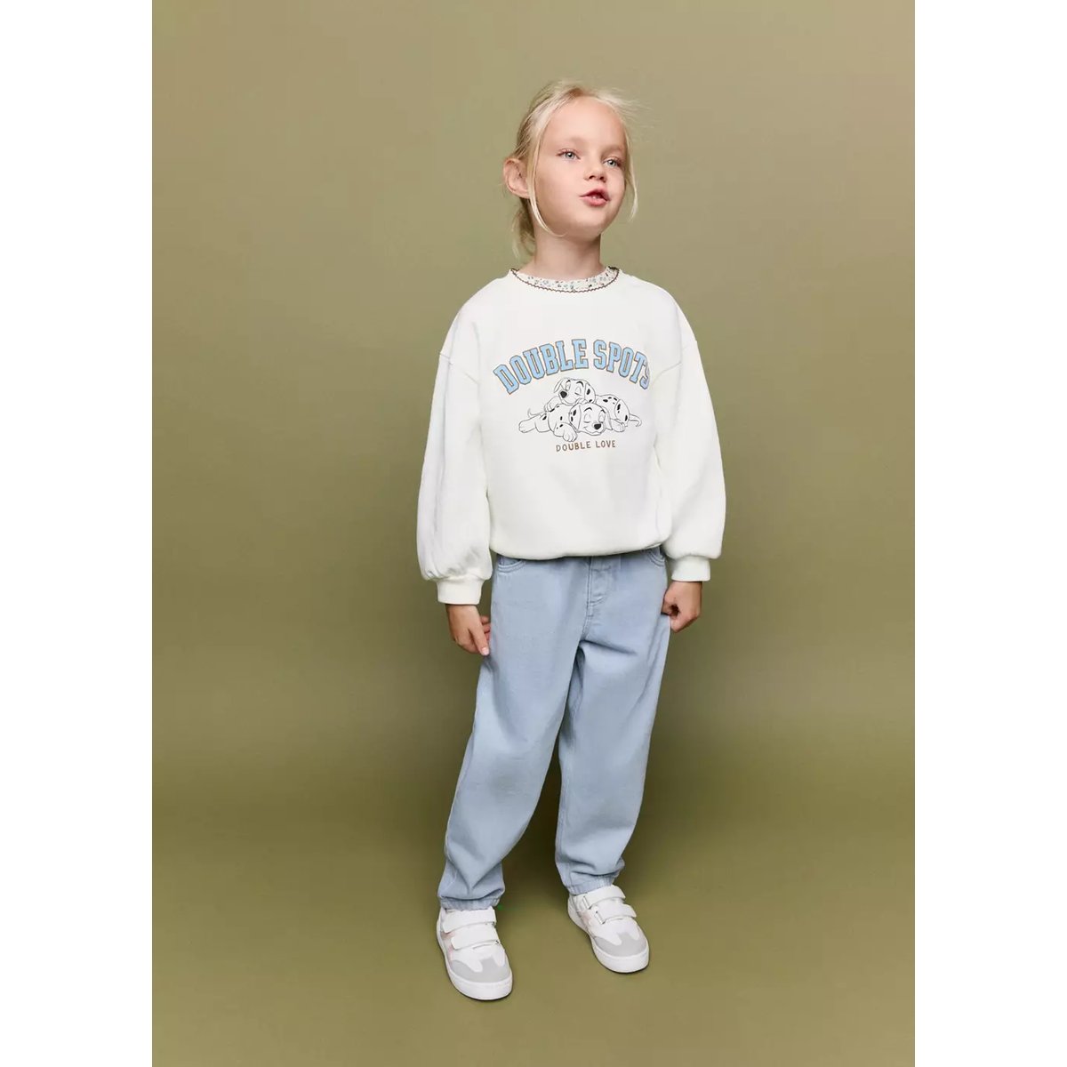 Sweat-shirt coton Les 101 Dalmatiens blanc cassé, MANGO BABY