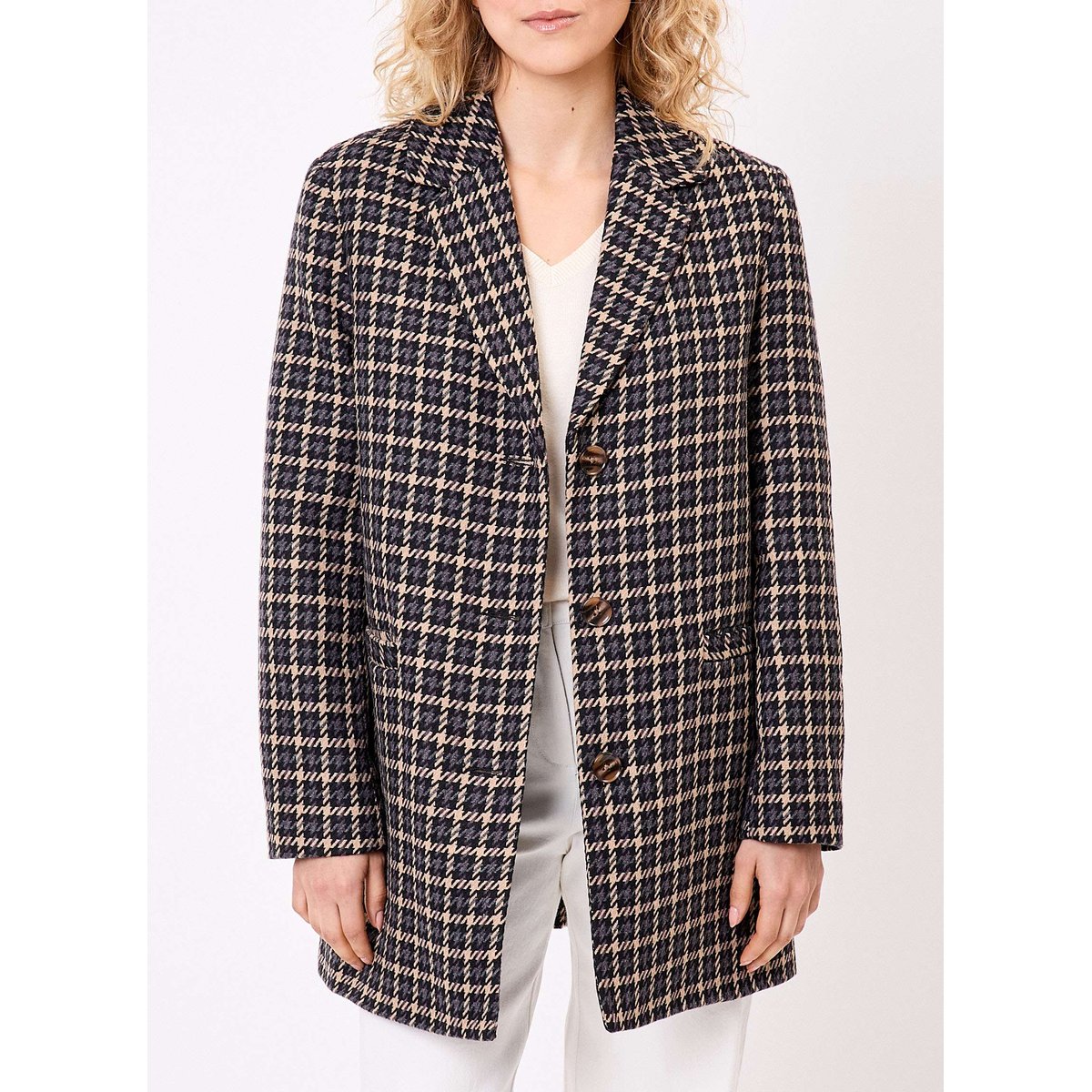 Manteau droit lainage AUDREY gris bordeaux, LA FIANCÉE