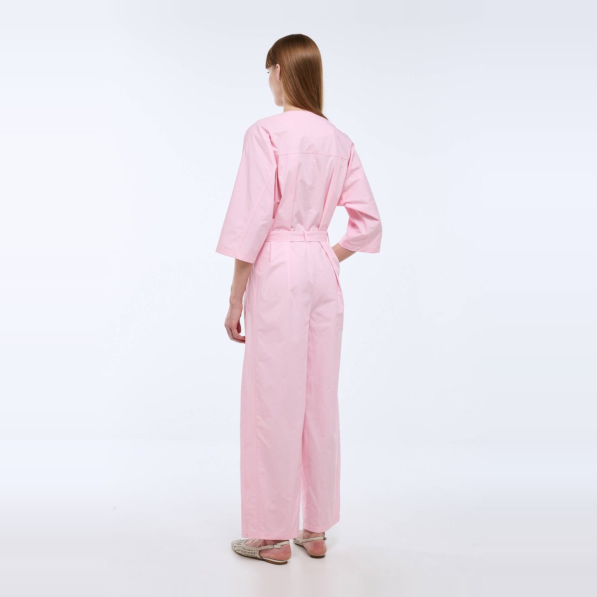 Combinaison pantalon ceinturé en coton nymphea, MONOPRIX