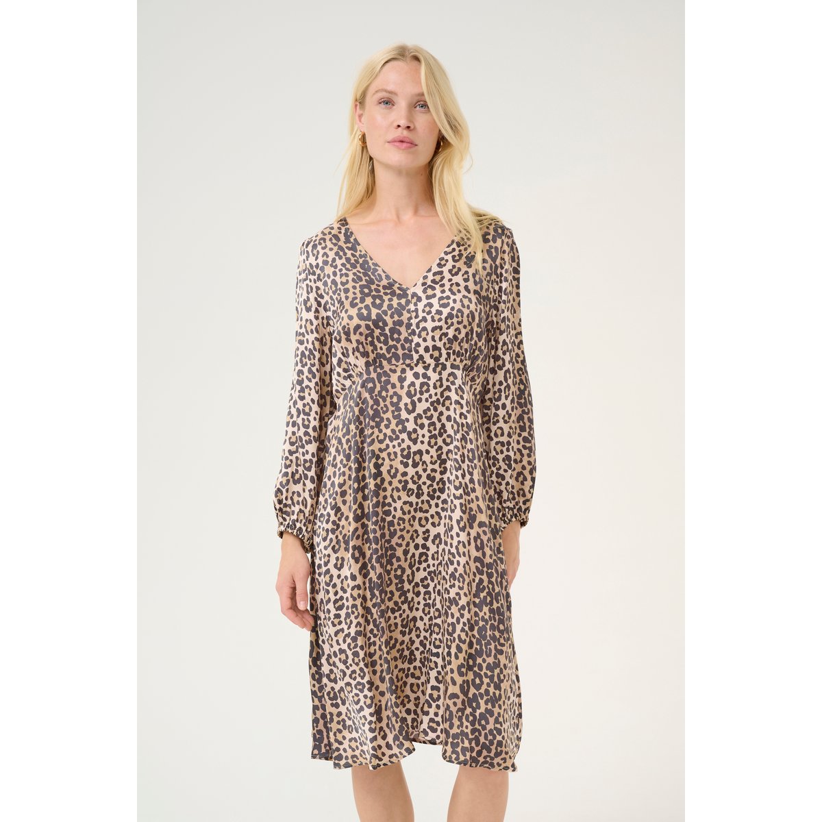 Dress beige noir marron animalier leopard, CULTURE