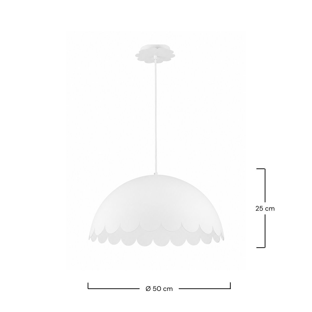 Suspension en métal D50 cm - FLOW blanc, MAISON PAVANE