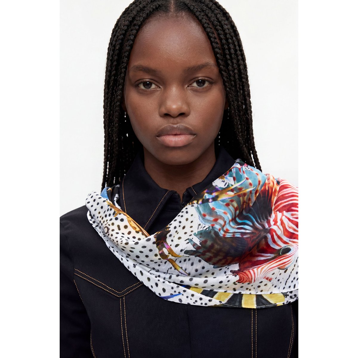 Foulard conçu par mr. christian lacroix blanc, DESIGUAL