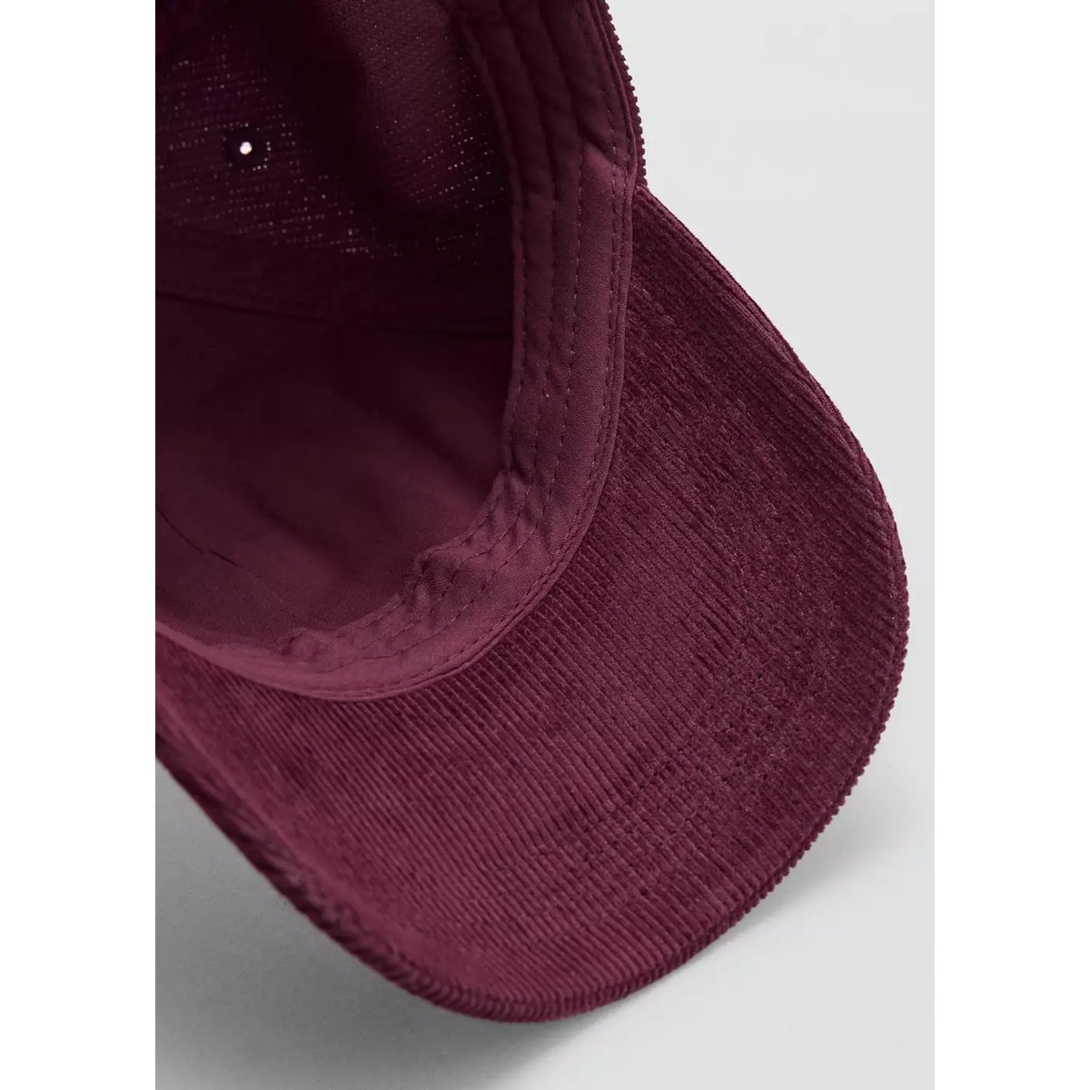 Casquette velours côtelé brodée bordeaux, MANGO TEEN