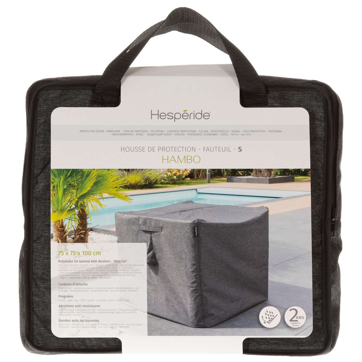 Housse de protection pour fauteuil HAMBO gris, HESPERIDE