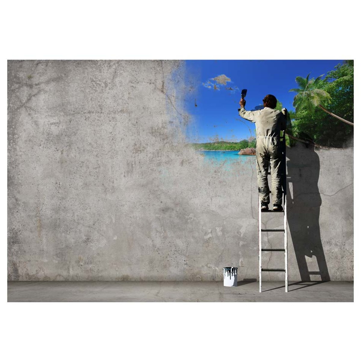 Papier peint intissé panoramique Street art Creative process vert, EDEN
