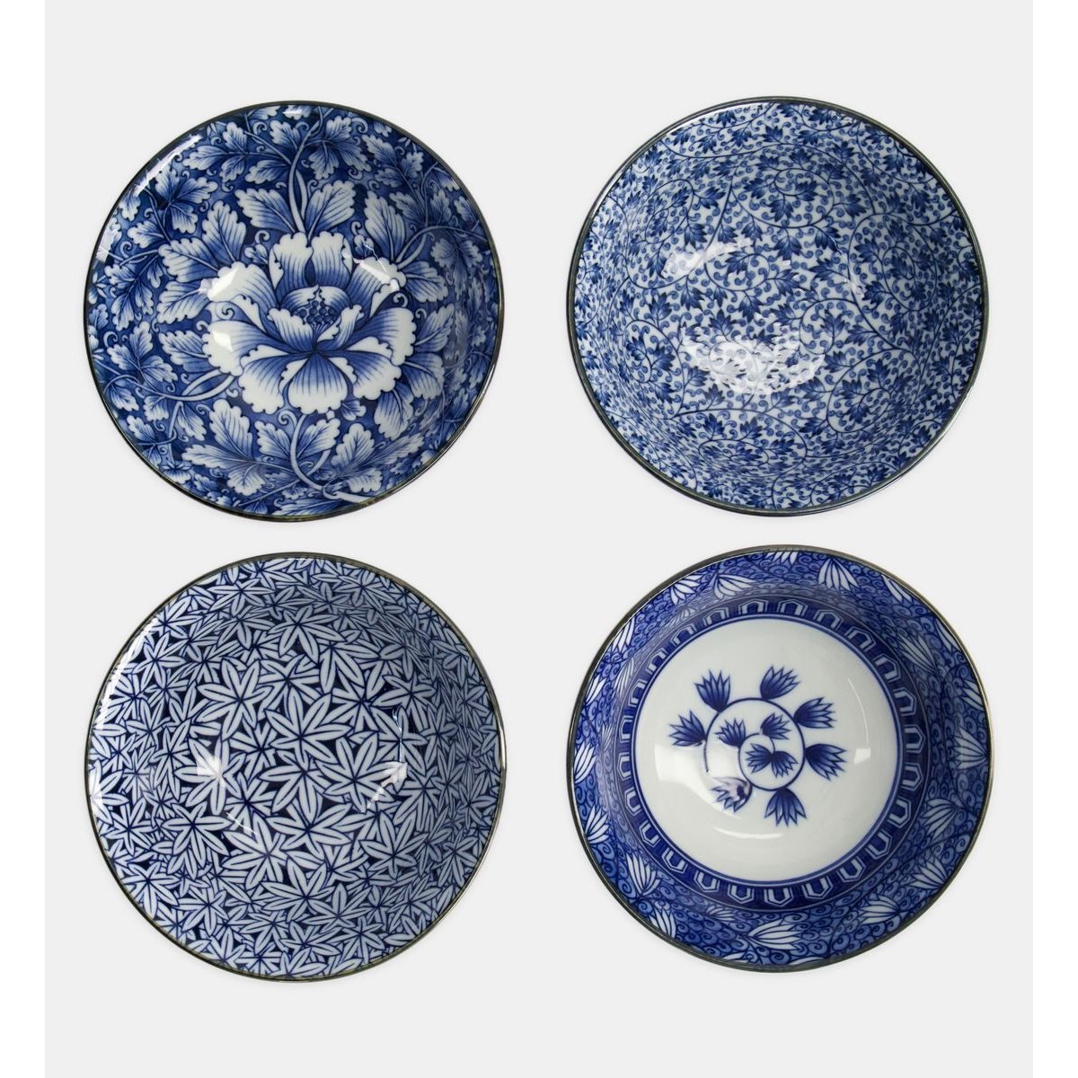 Coffret 4 bols bleu et blanc, TOKYO DESIGN STUDIO