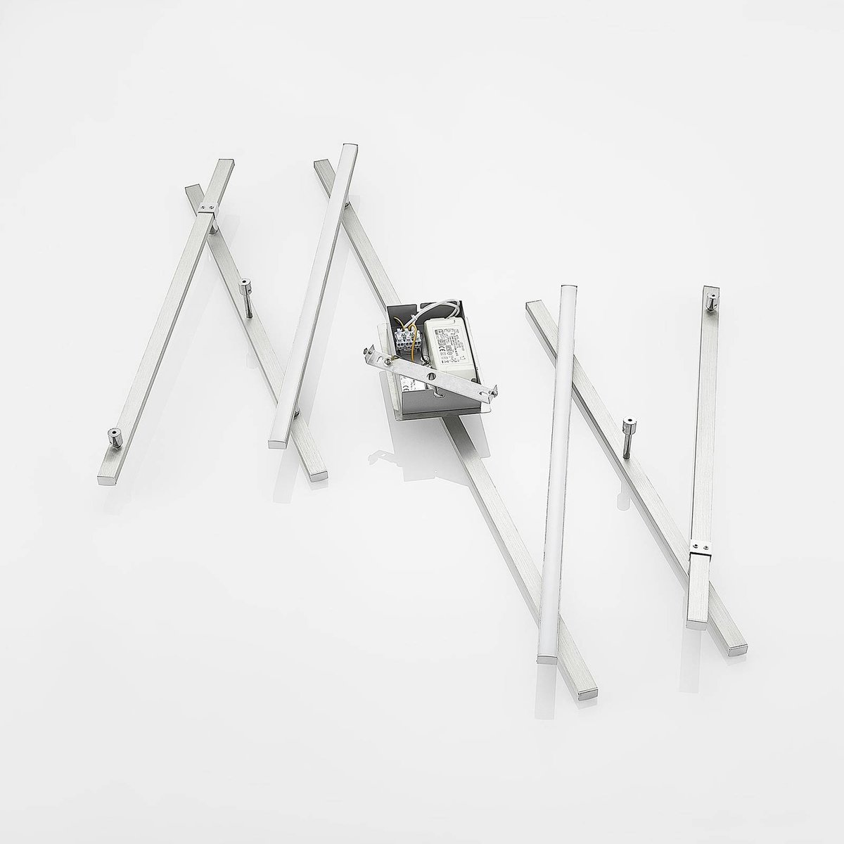 Plafonnier en métal moderneLED, Kerem nickel, LINDBY