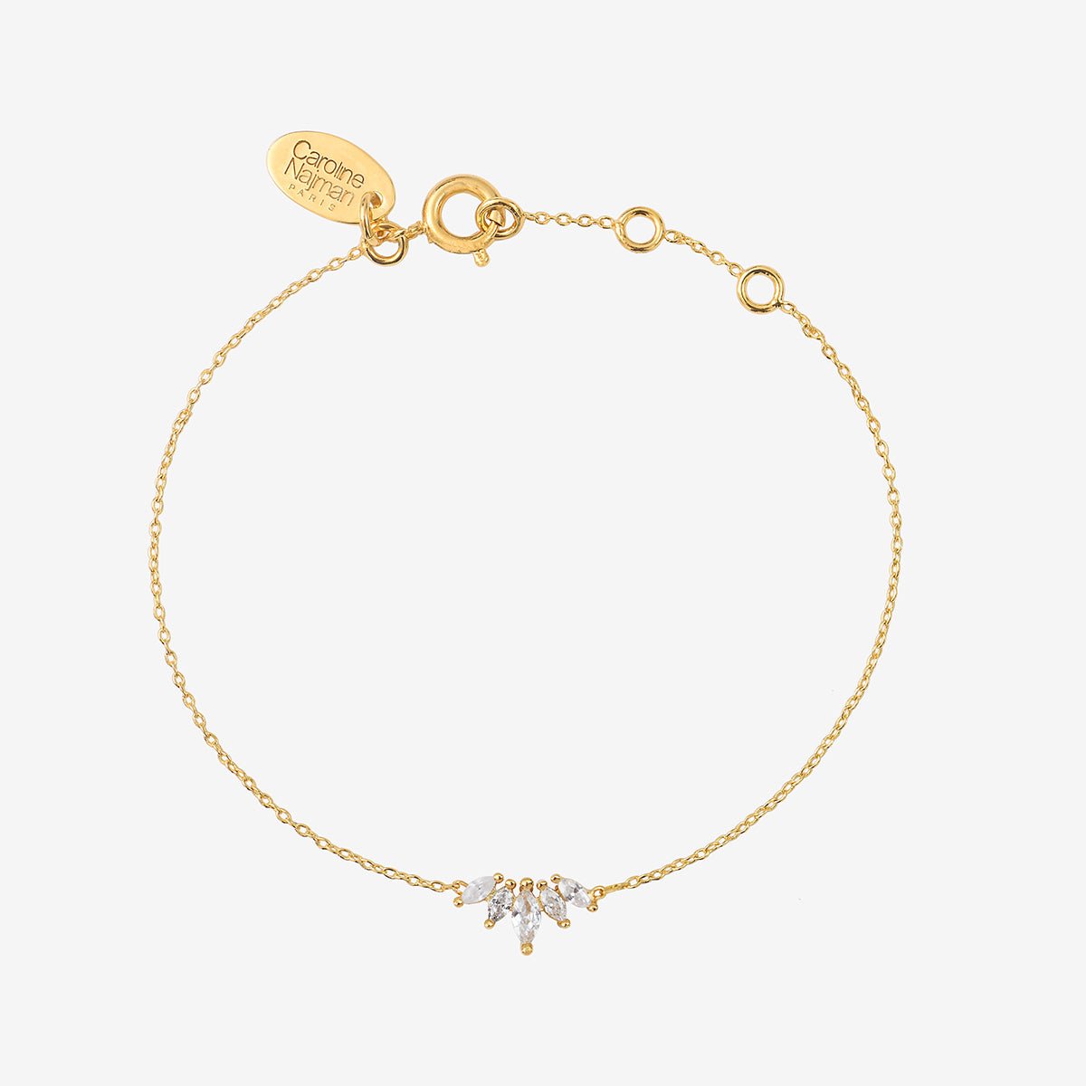 Bracelet doré diane - bella oxyde de zirconium blanc, CAROLINE NAJMAN