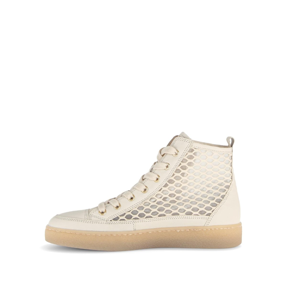 Baskets en cuir à talon compensé crème, GABOR