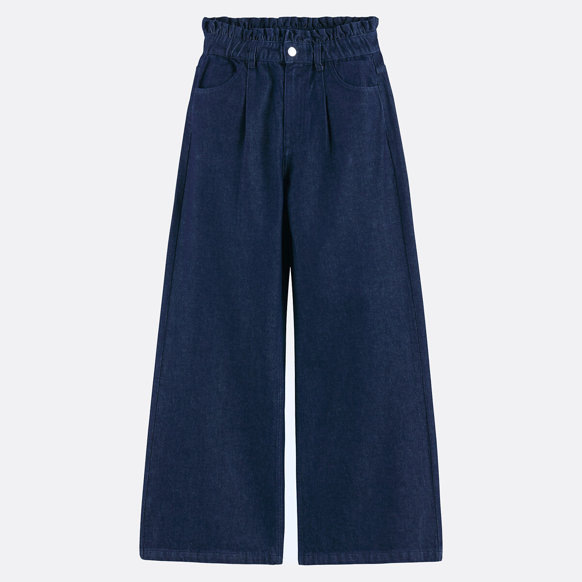 Jean large avec taille paperbag bleu brut, LA REDOUTE COLLECTIONS