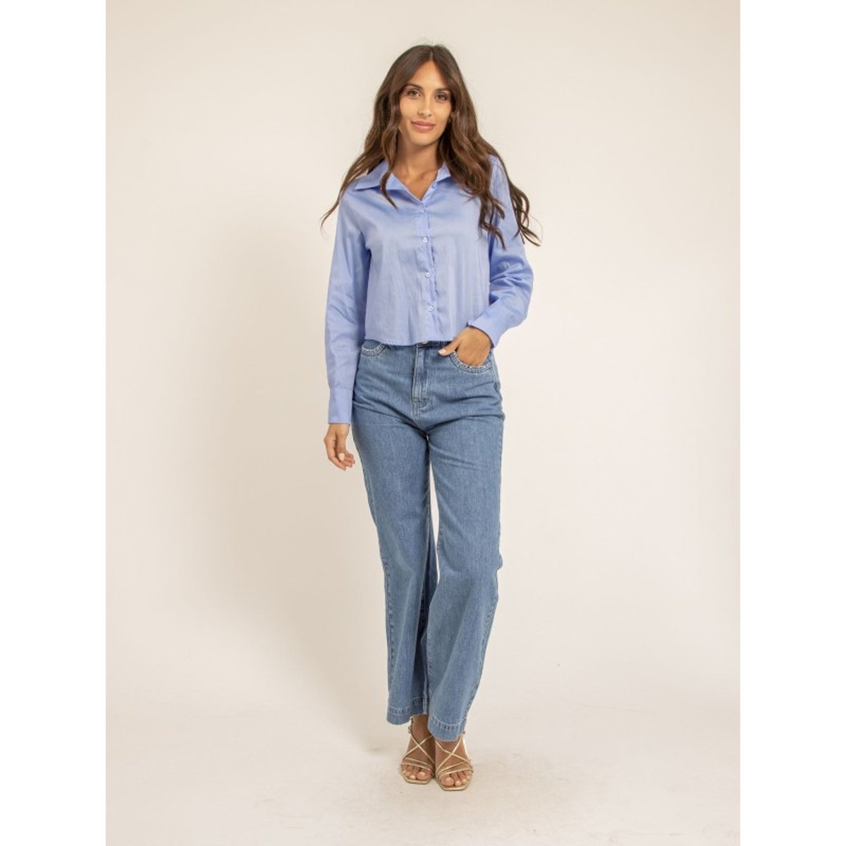 Chemise Courte Ocelia bleu, DONA LISA
