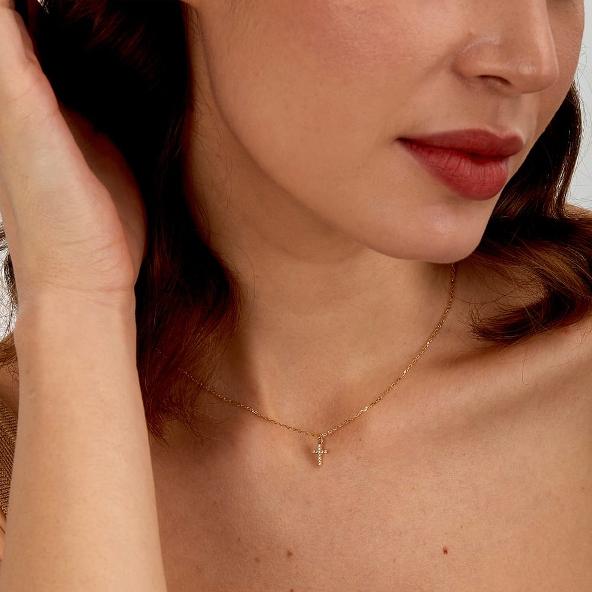 Collier en acier, cristaux, SILVER or jaune, LA PETITE STORY