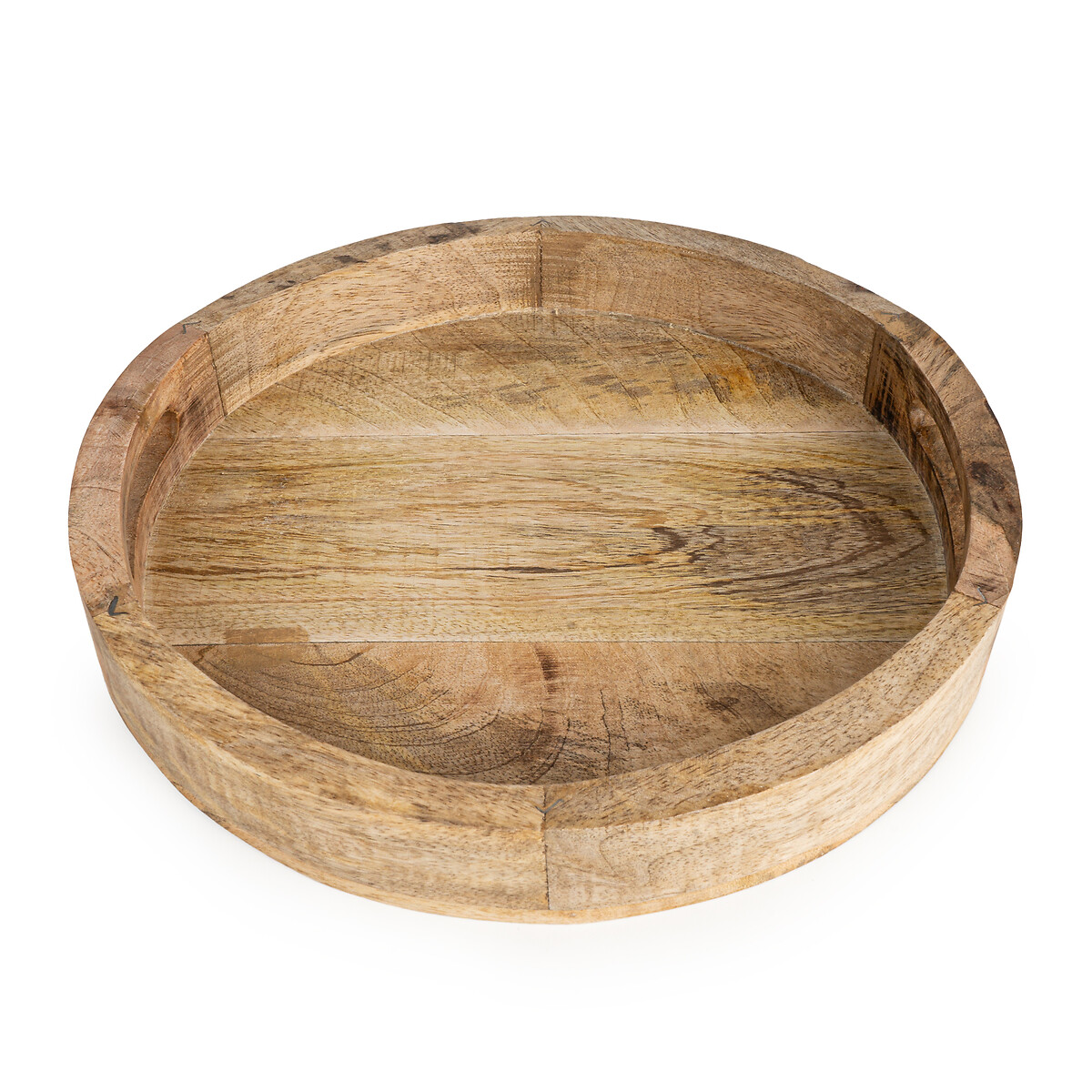 30cm Plain Mango Wood Round Serving Tray in Natural Finish brown , SO'HOME