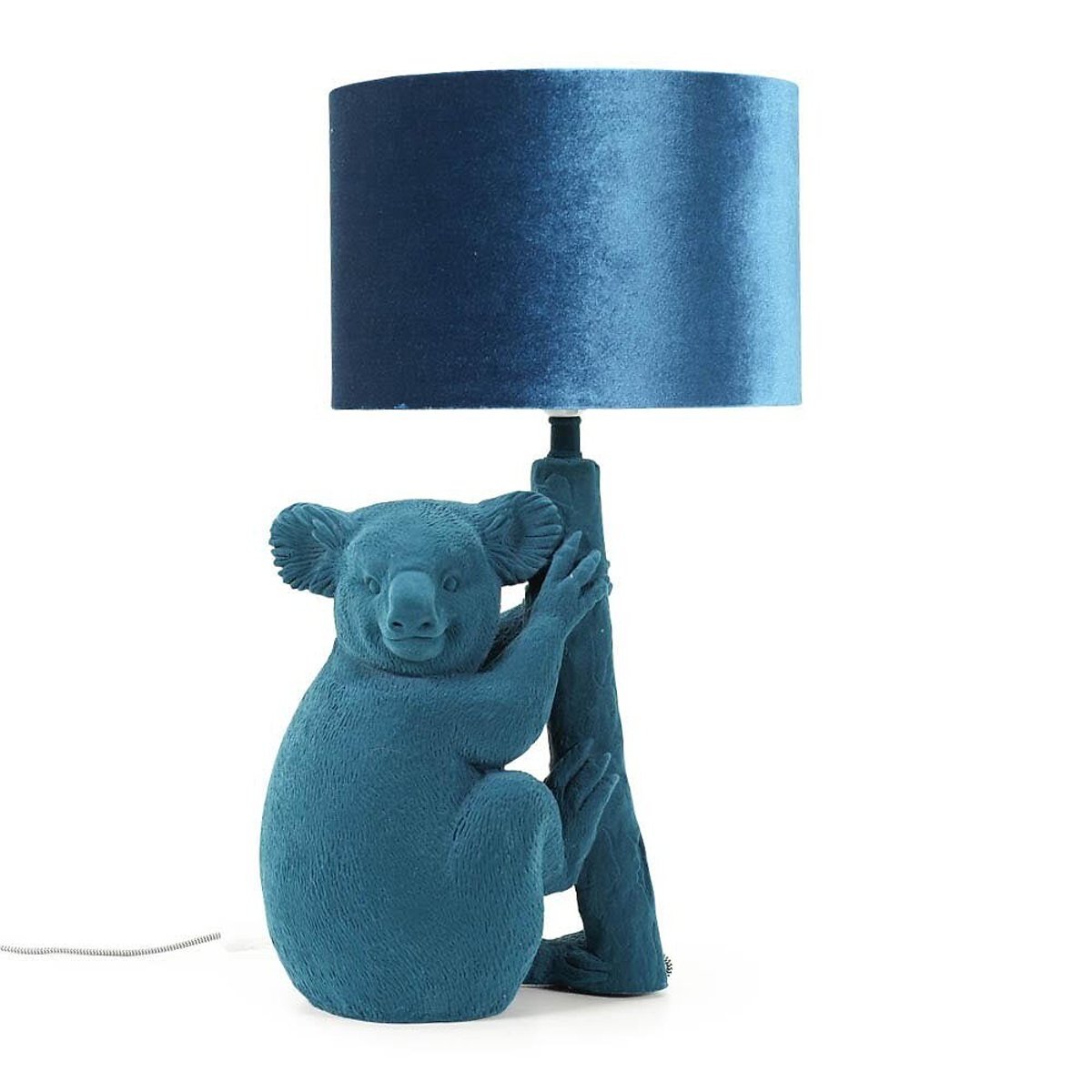 Keely Velvet Koala Table Lamp teal, SO'HOME