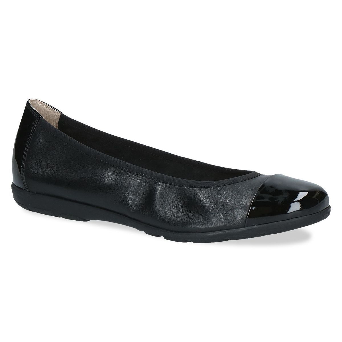 Ballerine en cuir noir zèbre, CAPRICE