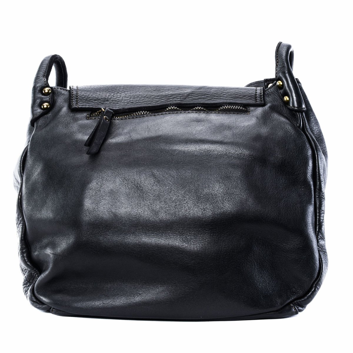 Sac bandoulière en cuir italien MISS CLYDE noir, OH MY BAG