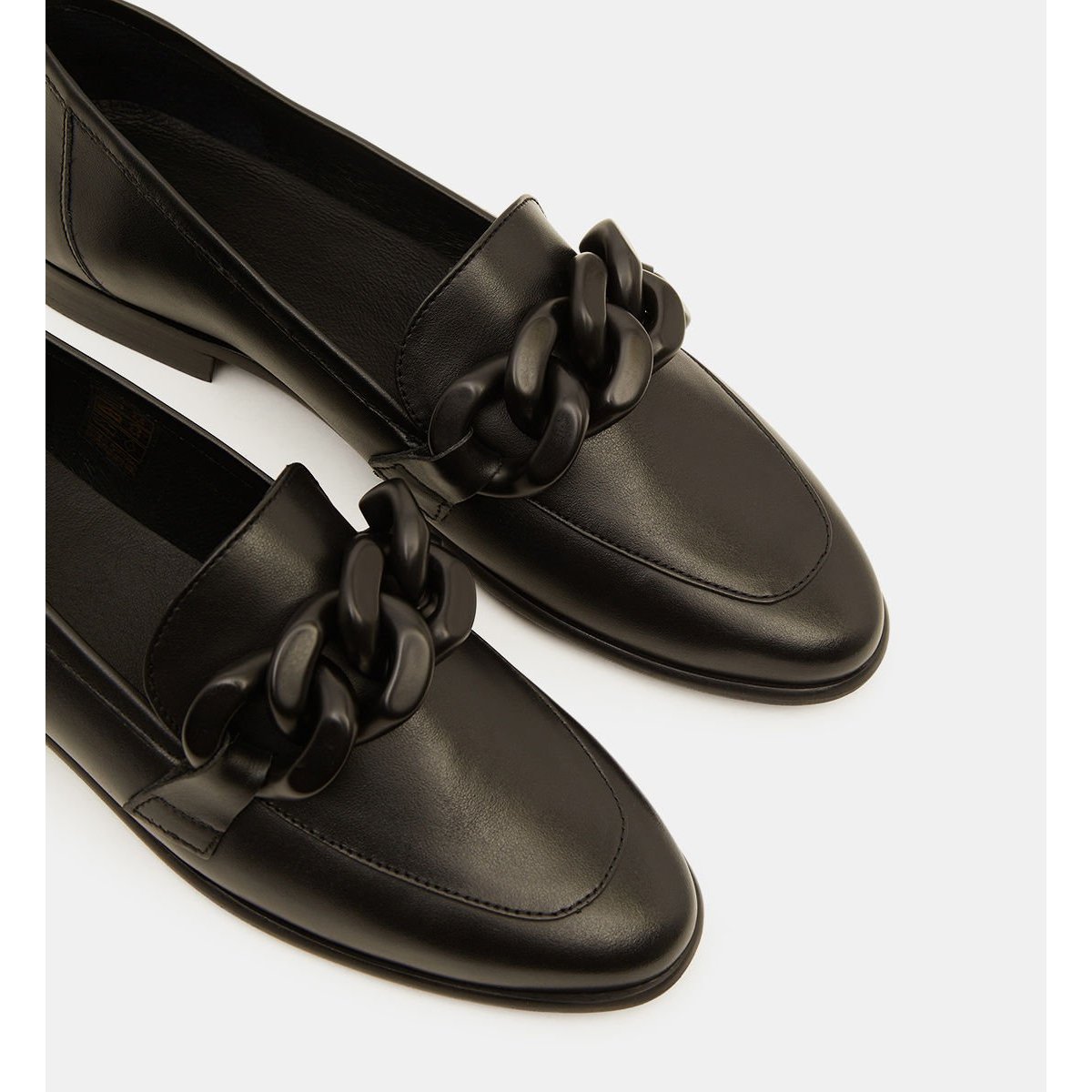 Mocassins Pakita Chaîne En Cuir noir, GALERIES LAFAYETTE