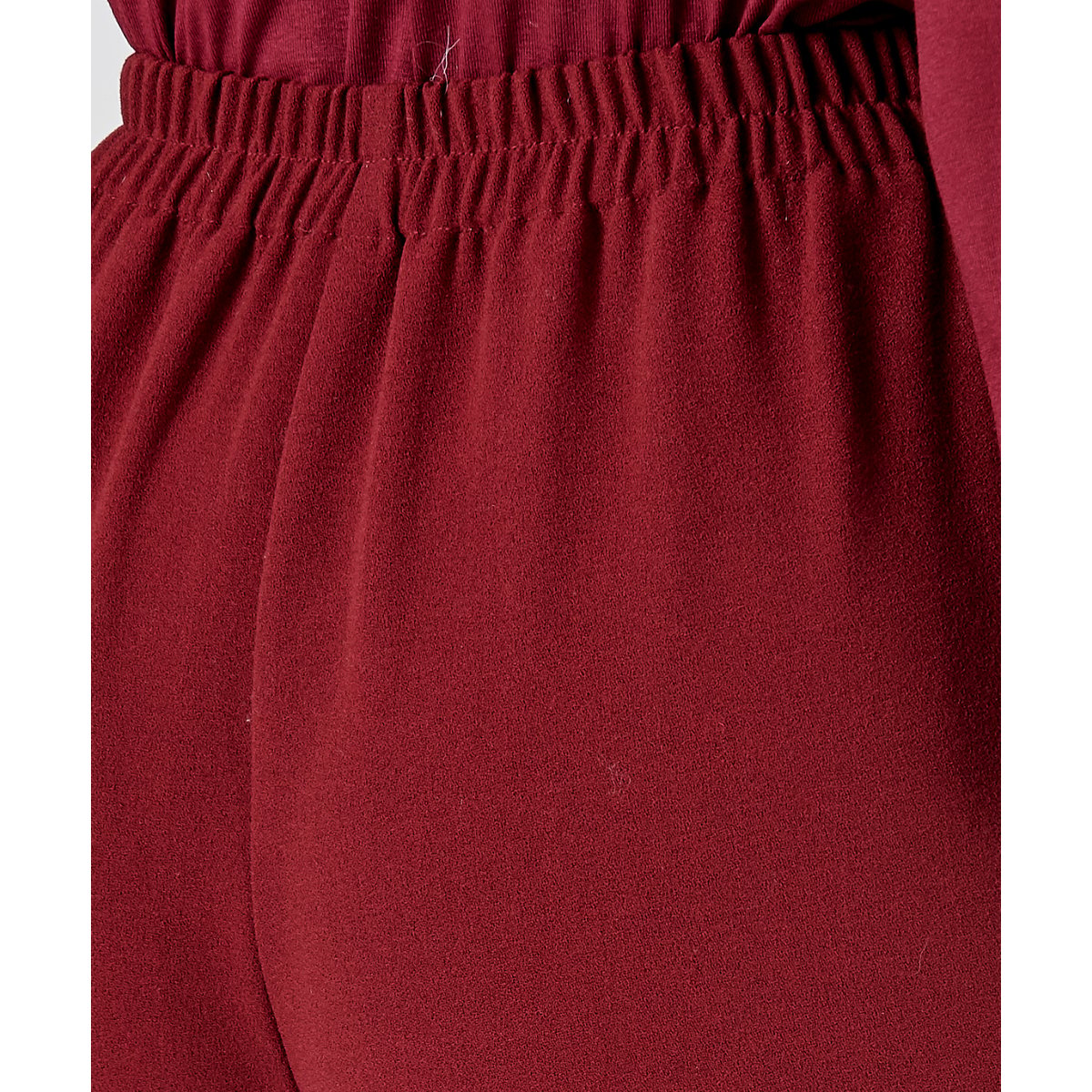 Pantalon ample ceinture satinée rouge bordeaux, DAMART