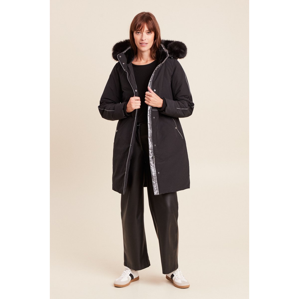 Parka à capuche manches longues noir, BREAL