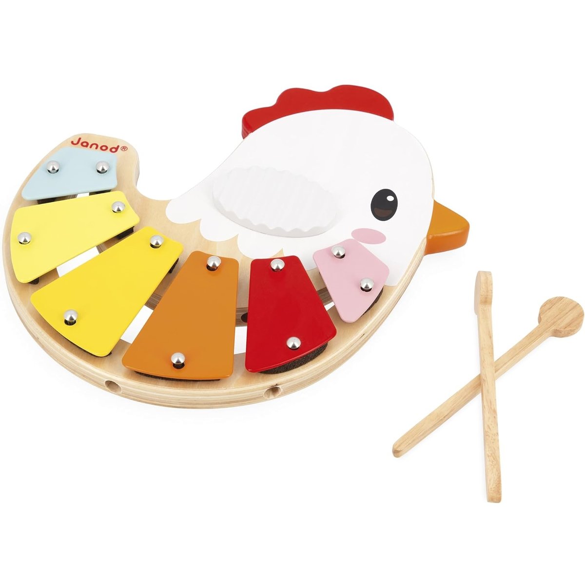 Xylophone Poulette En Bois Et Métal beige, JANOD