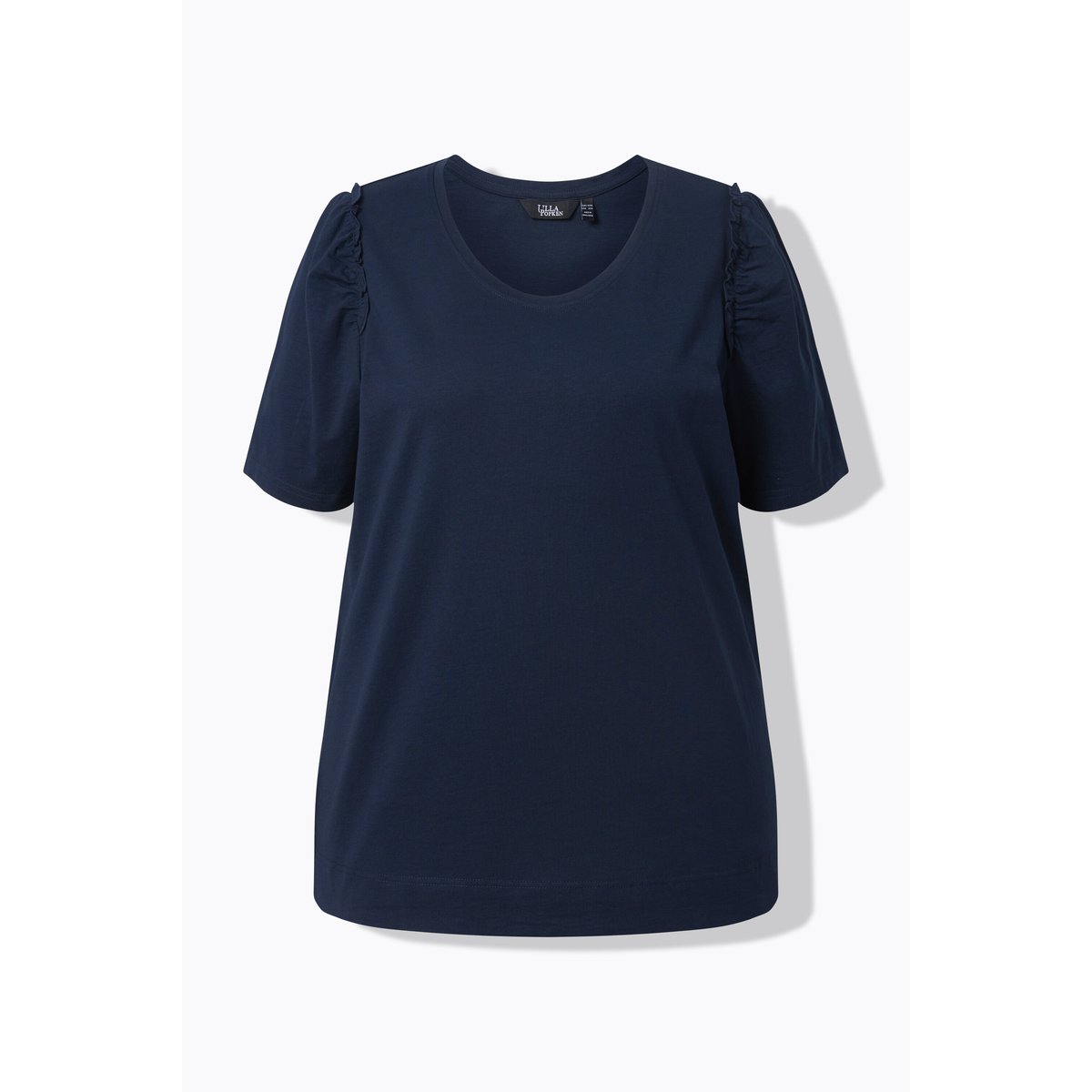 T-shirt avec ruchés marine, ULLA POPKEN