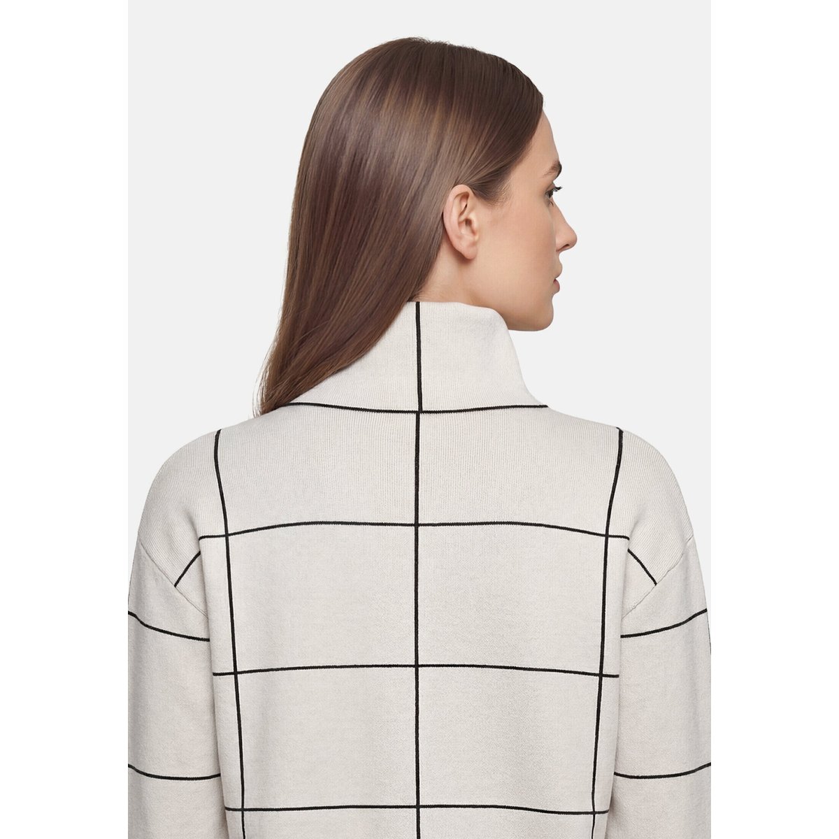 Pull-over en maille à col patch beige/black, BETTY BARCLAY