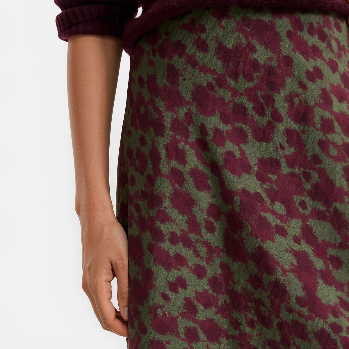 Tie-dye print maxi skirt plum print, LA REDOUTE COLLECTIONS