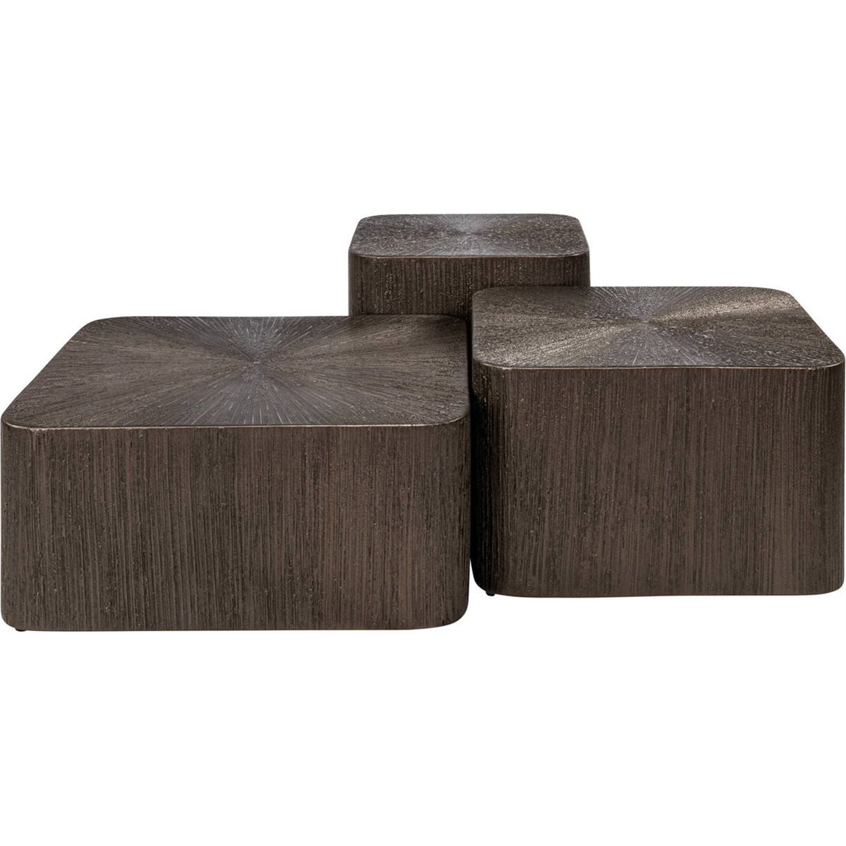 Tables basses gigognes en bois, Lot de 3 brunzae, RECOLLECTION