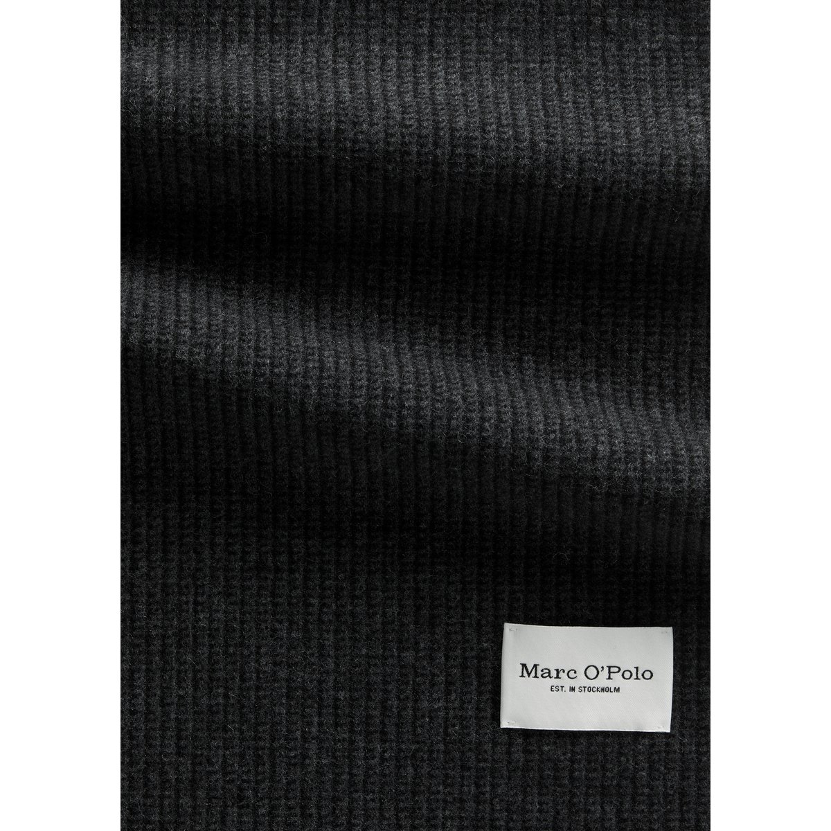 Écharpe Web en laine vierge certifiée noir, MARC O'POLO