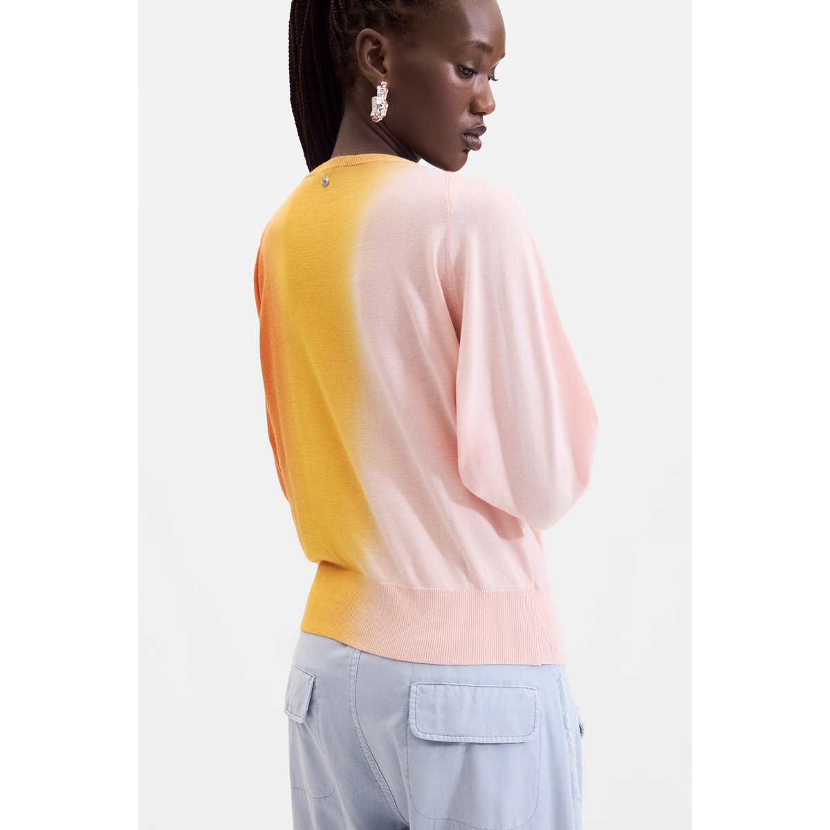 Pull en maille fine orange, DESIGUAL