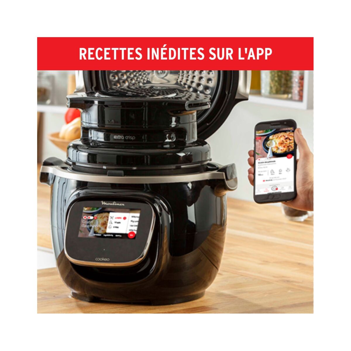Couvercle Cookeo Extra Crisp EZ150800 noir, MOULINEX