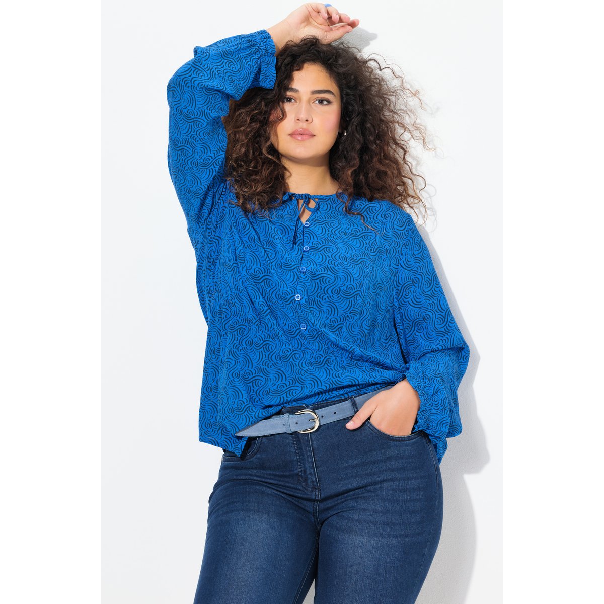 Tunique coupe évasée bleu paon, ULLA POPKEN