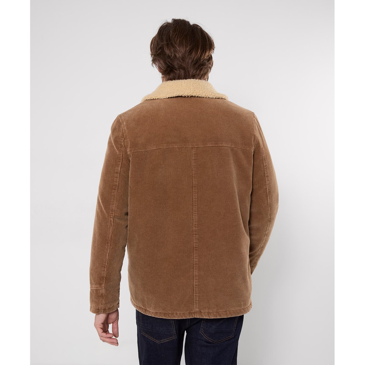 Manteau en Velours Côtelé et Sherpa Kodiak marron, JOE BROWNS