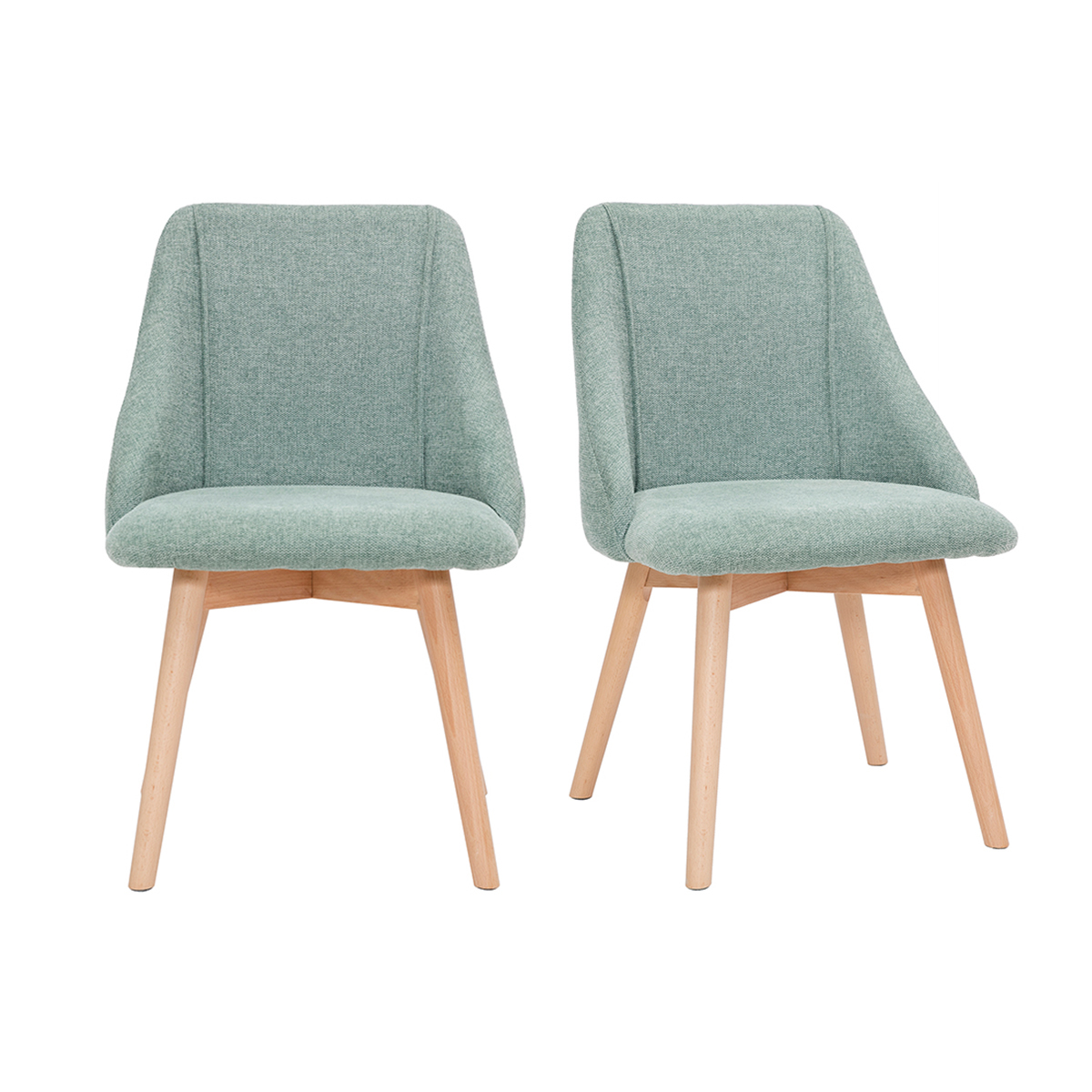 Chaises scandinaves (lot de 2) HIGGINS vert lagon, MILIBOO