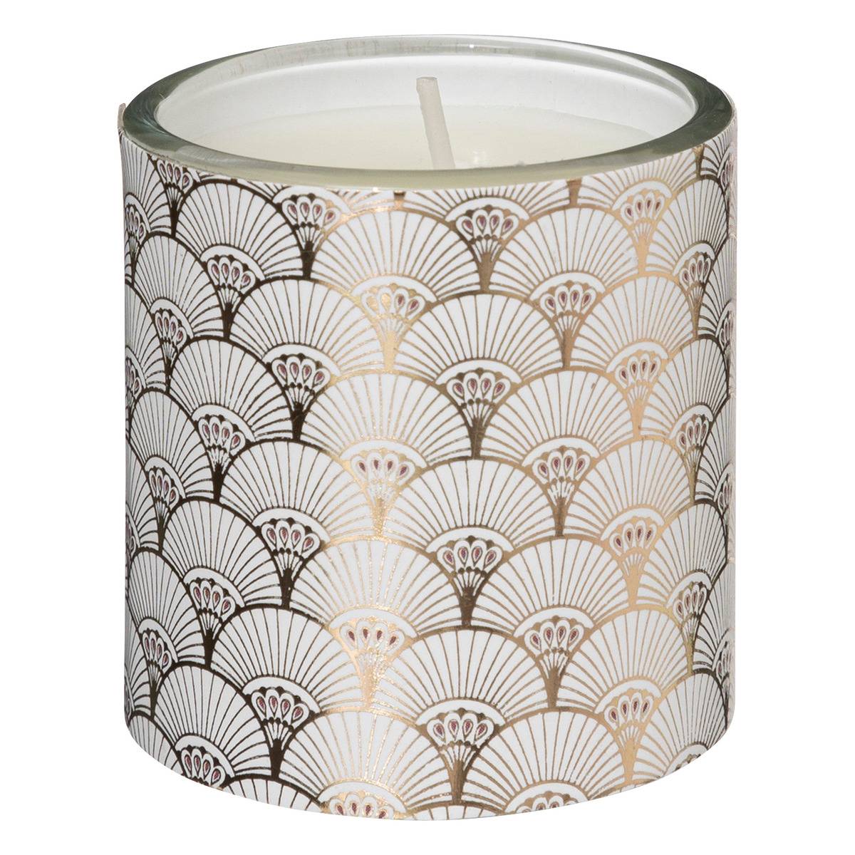 Bougie parfumée photophore imprimé chic 45g x3 blanc, ATMOSPHERA