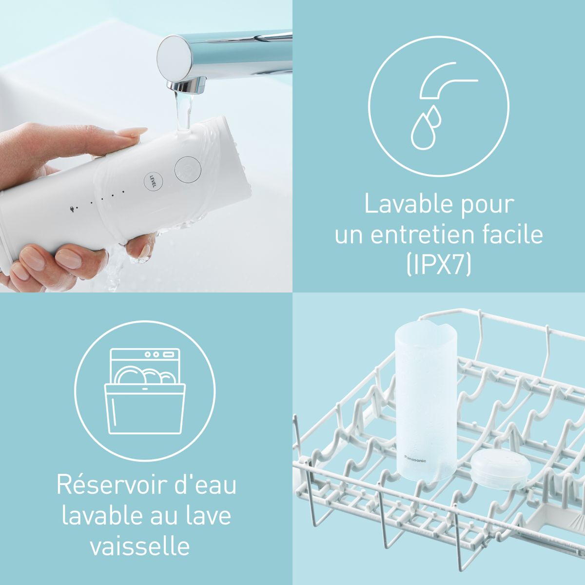 Hydropulseur rétractable à technologie u EW-DJ4B-W503 couleur unique, PANASONIC
