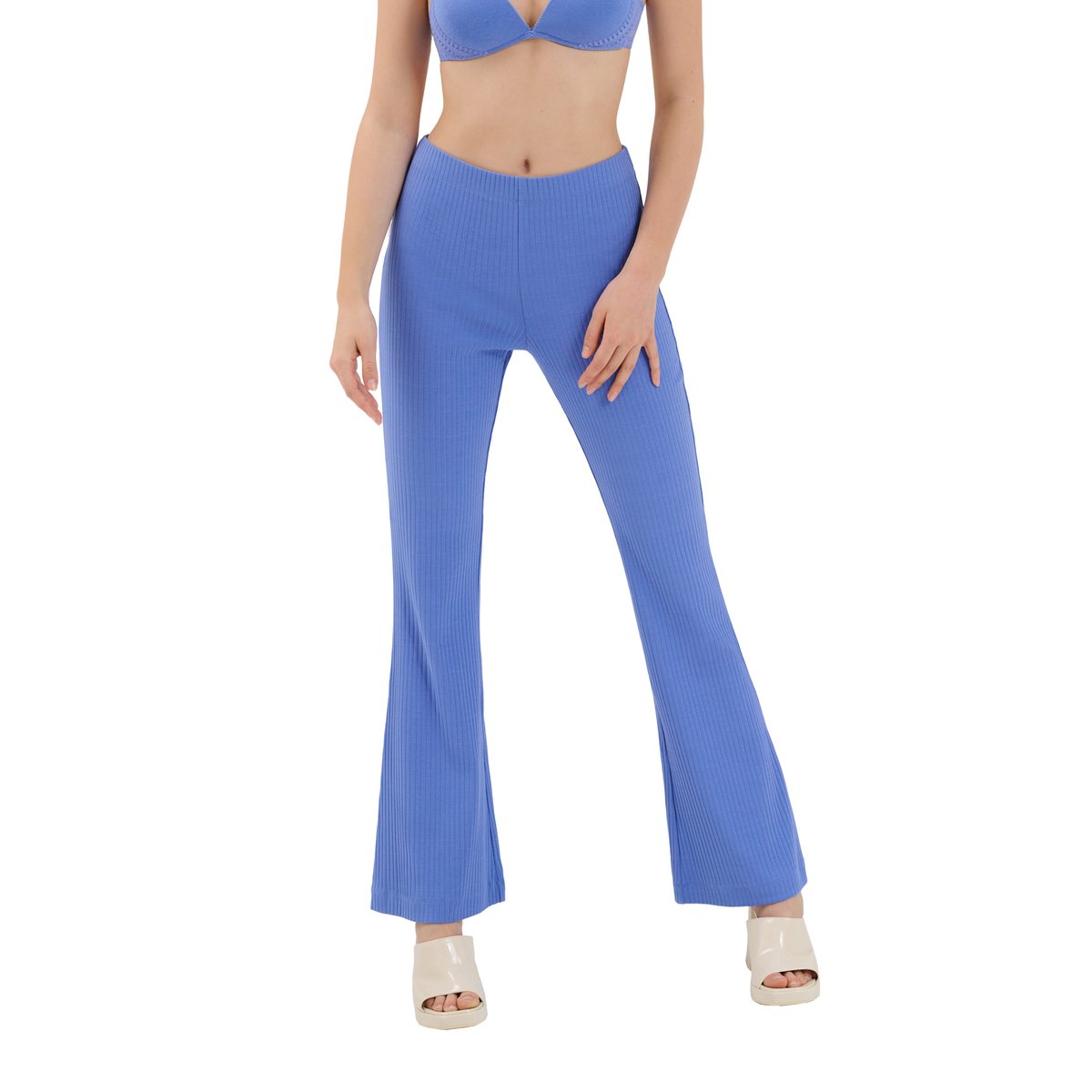 Bas pyjama pantalon évasé Lucky bleu, LISCA