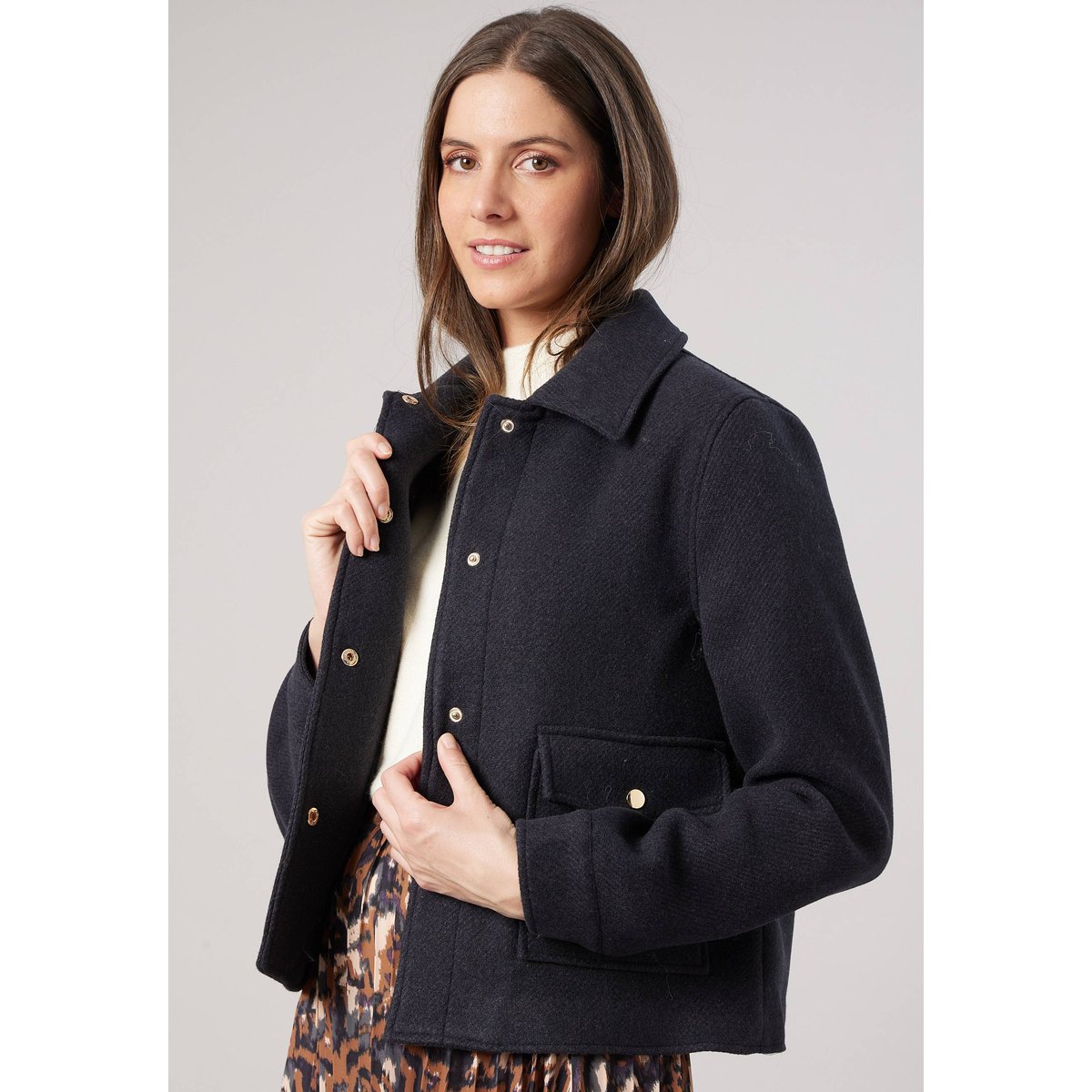 Veste courte femme MAGNOLIA marine, DEELUXE