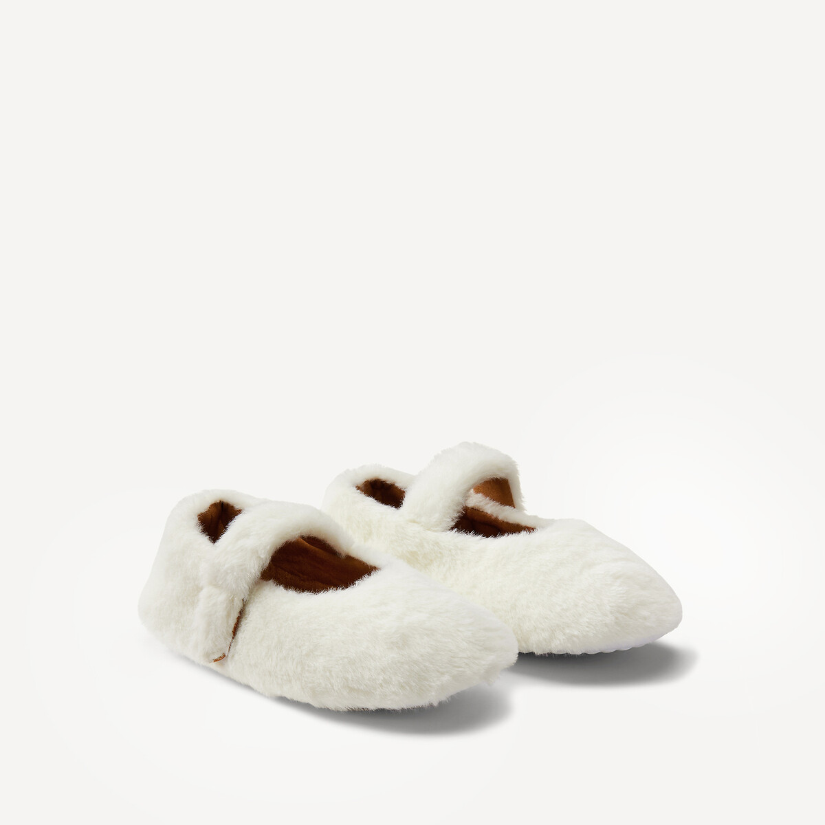 Chaussons style babies, en sherpa ecru, LA REDOUTE COLLECTIONS