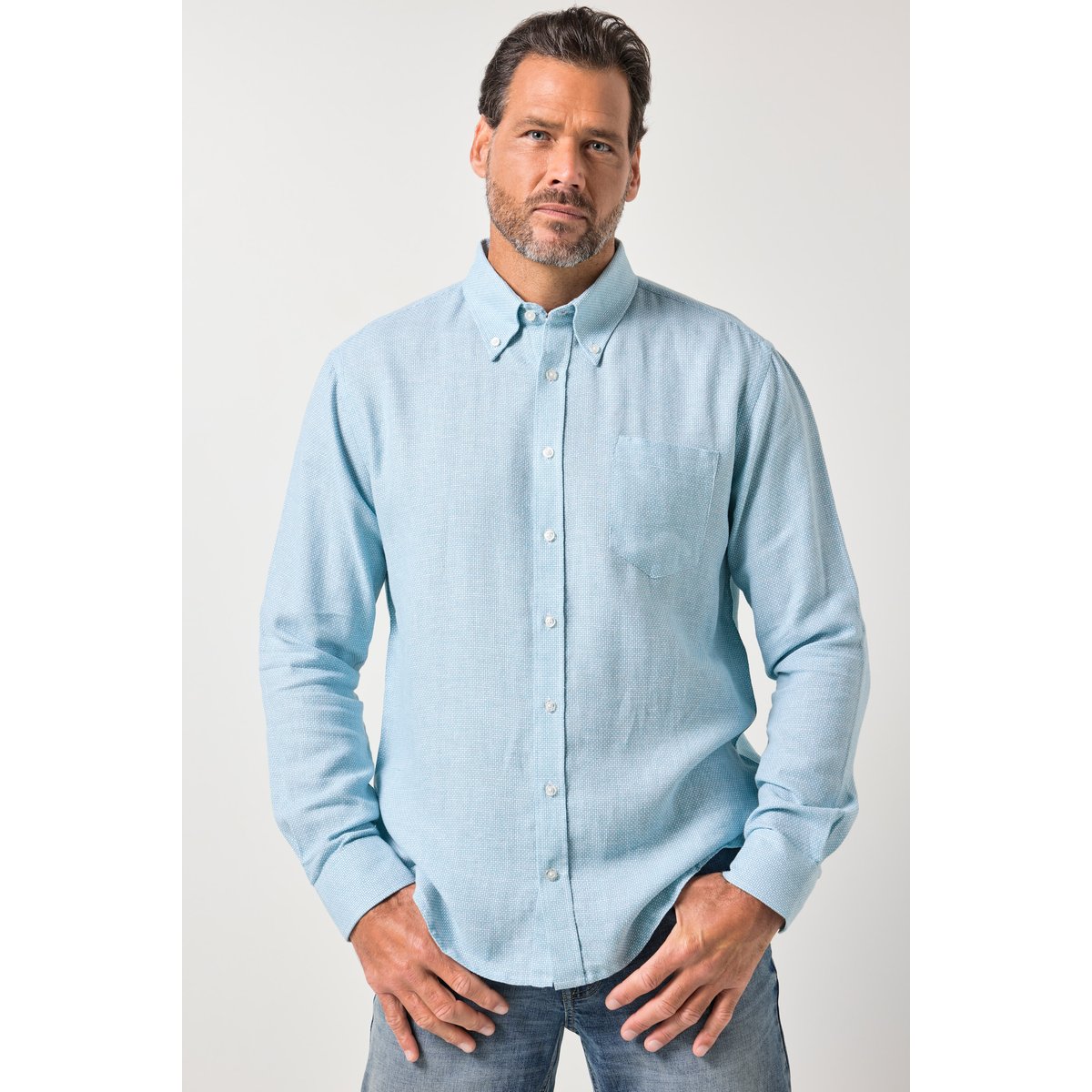 Chemise TwoTone, matière texturée bleu turquoise, JP1880