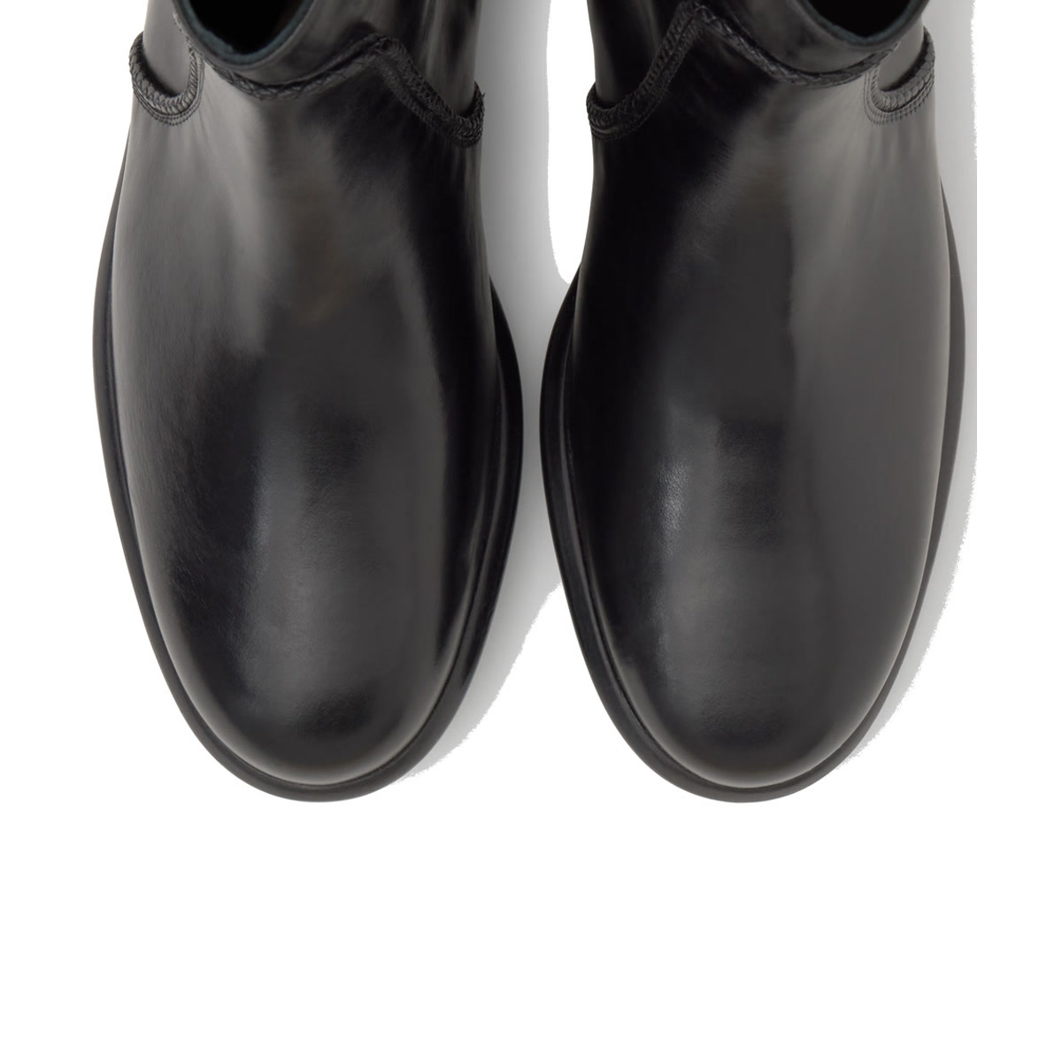 Bottines à talon large en cuir ELSA noir, CASTANER